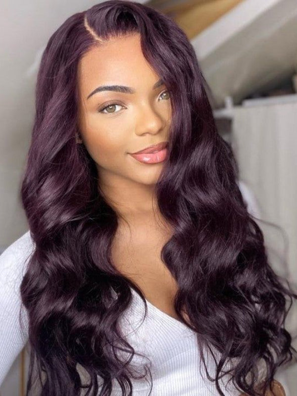 Midnight Purple 13x6 FULL Lace Frontal Wig Colored Human Hair Wigs