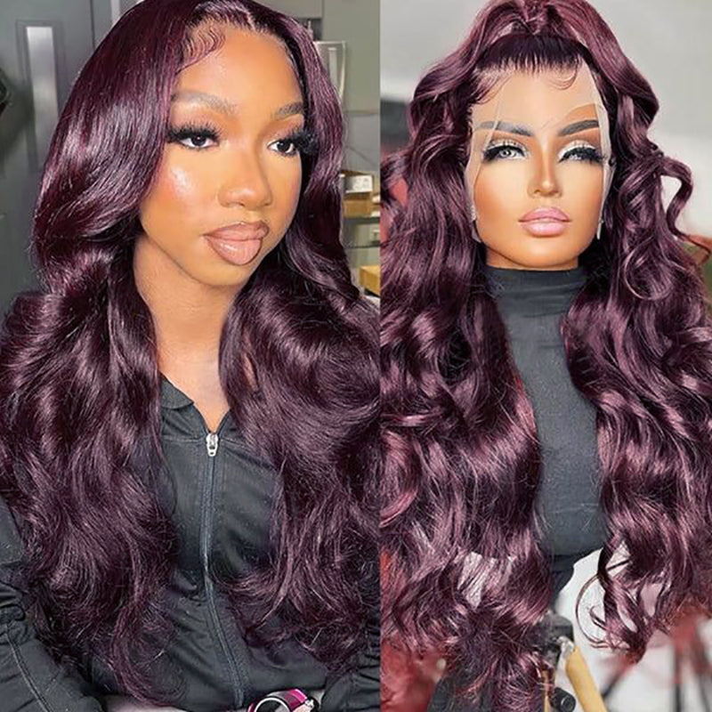 Midnight Purple 13x6 FULL Lace Frontal Wig Colored Human Hair Wigs