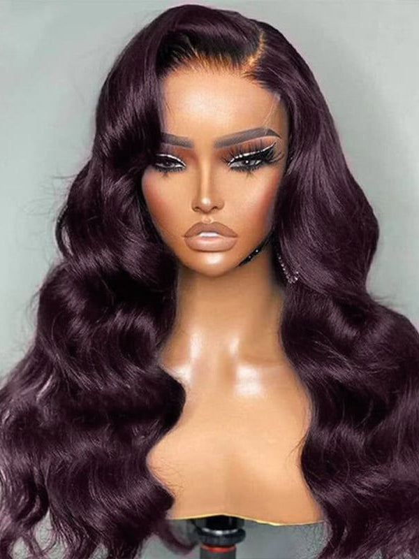 Midnight Purple 13x6 FULL Lace Frontal Wig Colored Human Hair Wigs