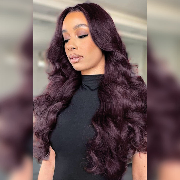 Midnight Purple 13x6 FULL Lace Frontal Wig Colored Human Hair Wigs