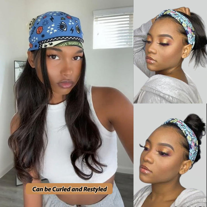 Straight Glueless Headband Wig 100% Cuticle Aligned Virgin Human Hair