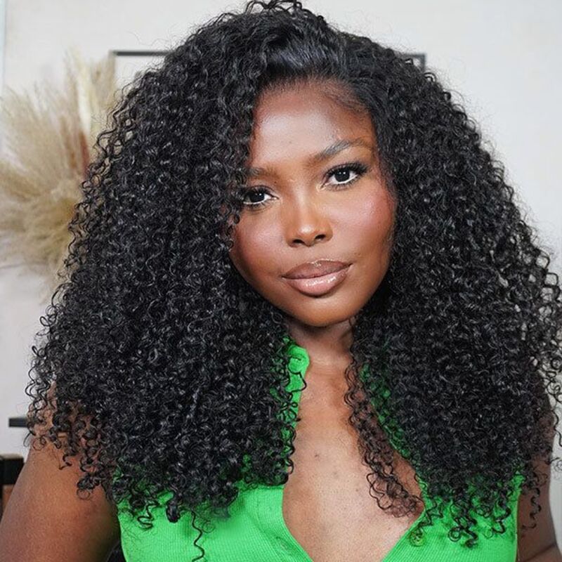 Perruque bouclée et rebondissante à double densité | 250 % de densité, 13x6, cheveux vierges bruts