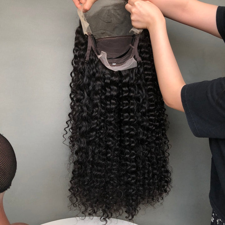 Perruque Lace Front Super Double Drawn | Perruque Deep Wave 13x6, densité 250 %, cheveux vierges bruts