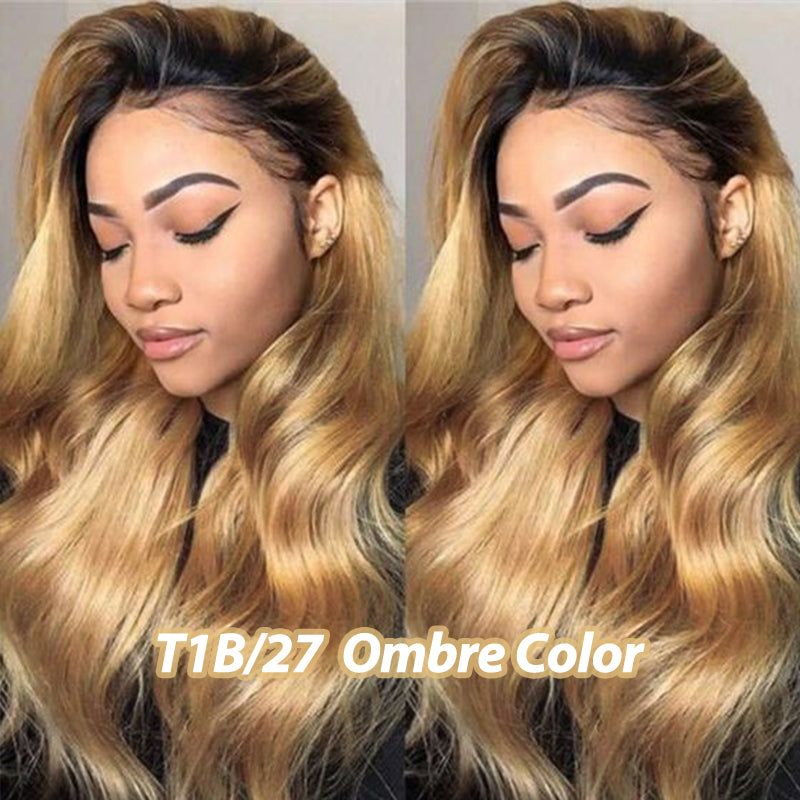 T1B/27 Ombre Transparent Lace Wig 100% Virgin Human Hair