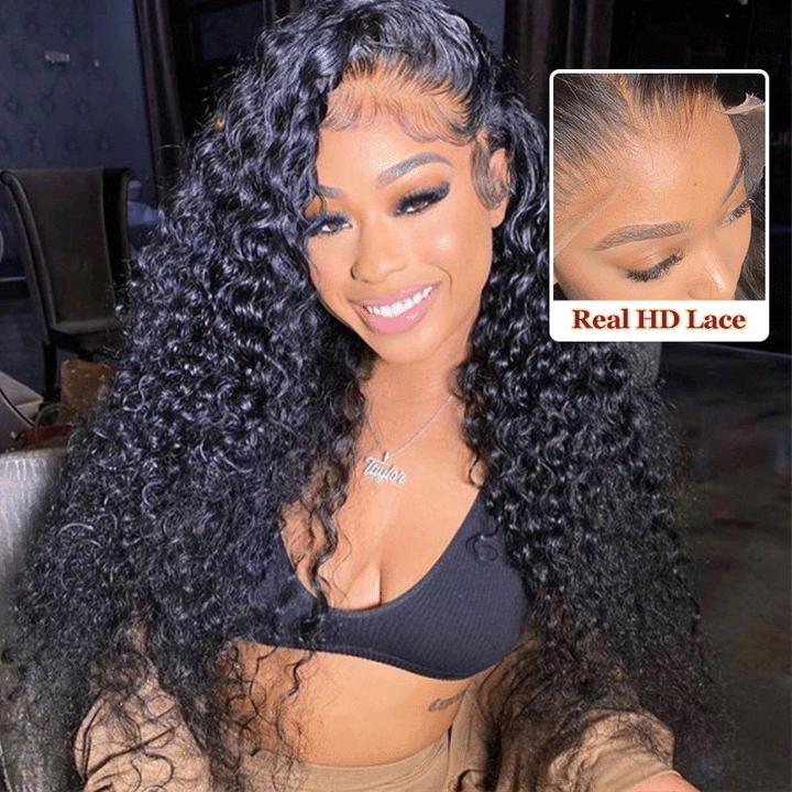 Water Wave 13x6 Real HD Lace Undetactable BlendAway Full Lace Frontal Wig 100% Virgin Human Hair