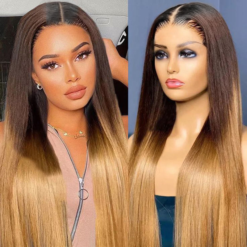 Wear & Go |  Beyonce Inspired Pre Bleached  Straight Glueless Lace Wig Human Hair Wig