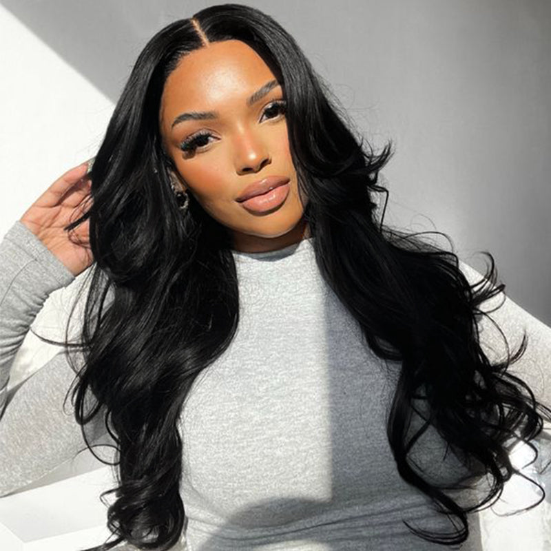 Flash Sale | Glueless #1 Jet Black Closure Wig 16-34 Inches Human Hair Wigs