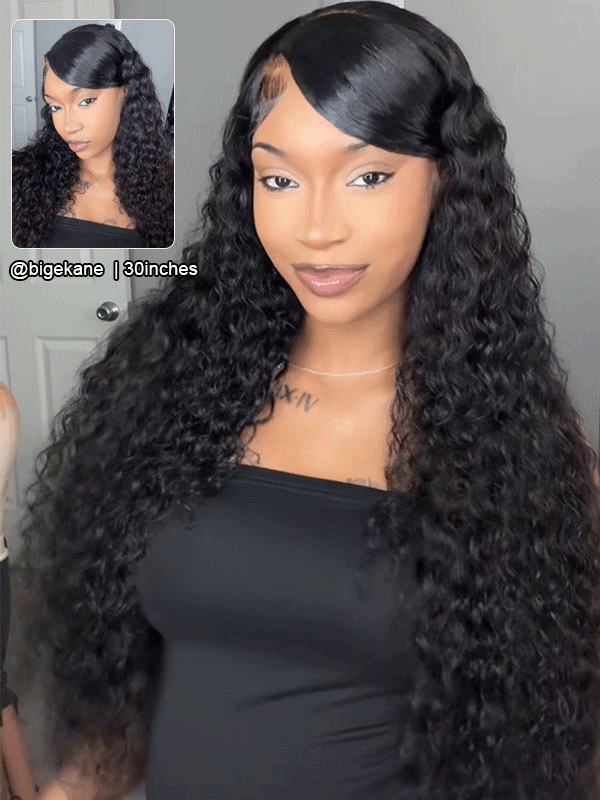 Crazy Sale | @bigekane & @georgiaokun Recommend 16"-34" Water Wave 13x6 Full Lace Frontal Wig No Code Needed