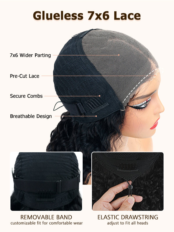 Crazy Sale | Glueless Burmese Curly 7x6/13x6 Wear Go Human Hair Wig, No Code Needed
