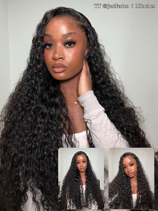 Crazy Sale | @bigekane & @georgiaokun Recommend 16"-34" Water Wave 13x6 Full Lace Frontal Wig No Code Needed