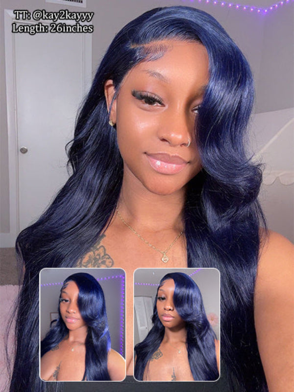 Midnight Blue Body Wave 7x6/13x6 FULL Lace Frontal Human Hair Wigs