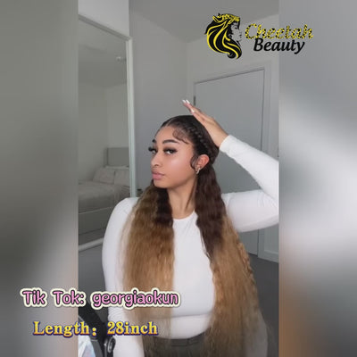 Flash Sale | Bigekane Recommend Beyoncé Inspired Ombre 16-34 Inches Deep Wave 13x6 Full Frontal Human Hair Wig