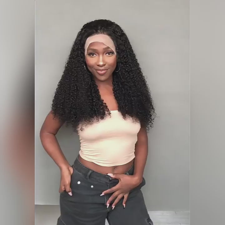 Perruque bouclée et rebondissante à double densité | 250 % de densité, 13x6, cheveux vierges bruts