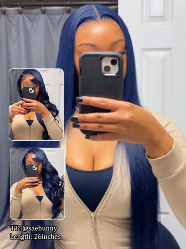 Midnight Blue Body Wave 7x6/13x6 FULL Lace Frontal Human Hair Wigs