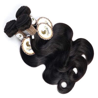 10A Body Wave 3 Bundles With 4x4 Lace Closure 100% Human Hair Extension