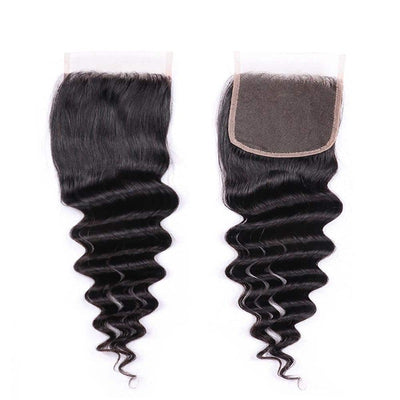 Loose Deep Bundles with 4x4 Lace Closure 10A Virgin Human Hair Extension