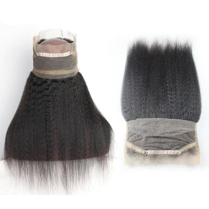 360 Kinky Straight Ear to Ear Lace Frontal 100% Virgin Human Hair