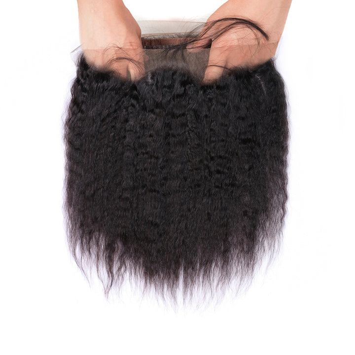 360 Kinky Straight Ear to Ear Lace Frontal 100% Virgin Human Hair