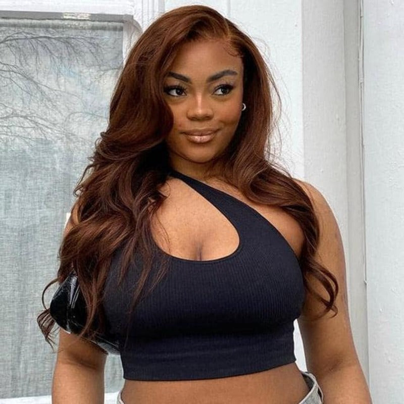 #4 Color Dark Brown Body Wave Lace Wig