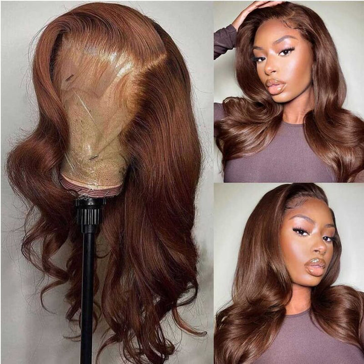 #4 Color Dark Brown Body Wave Lace Wig