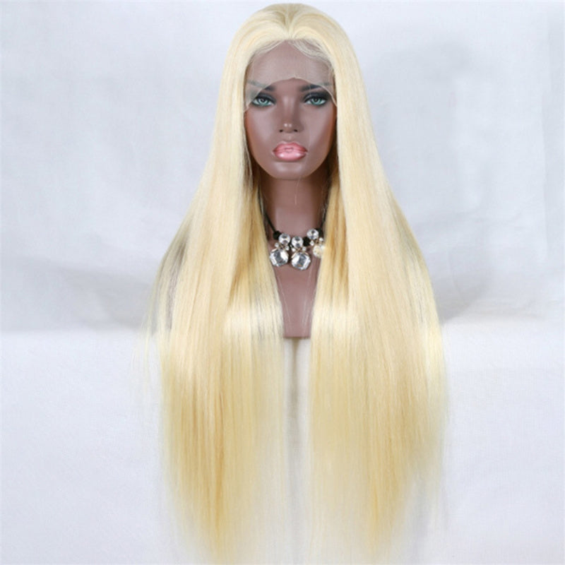 40 Inch Straight 613 Blonde Long Human Hair HD Transparent Lace Wig