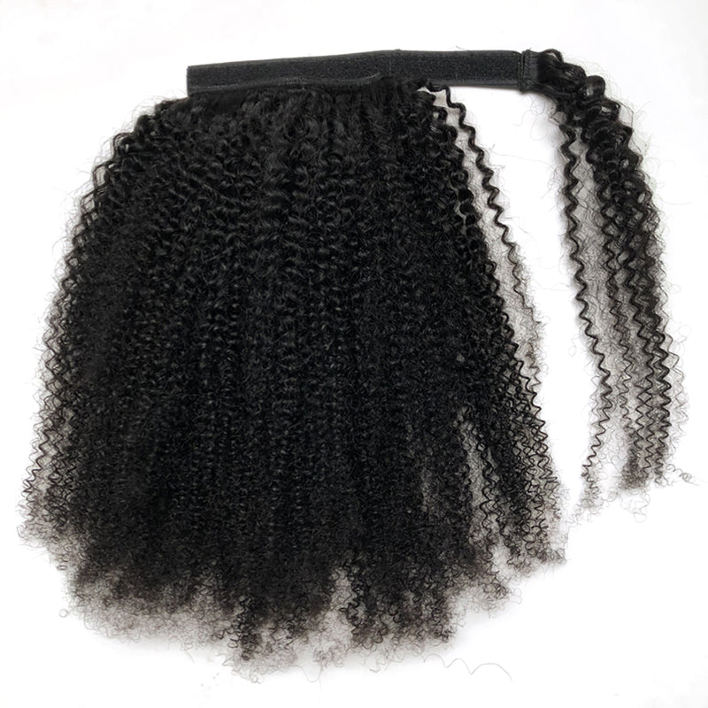 Cheetahbeauty Kinky Curly Wrap Ponytail 100% Human Hair Extension