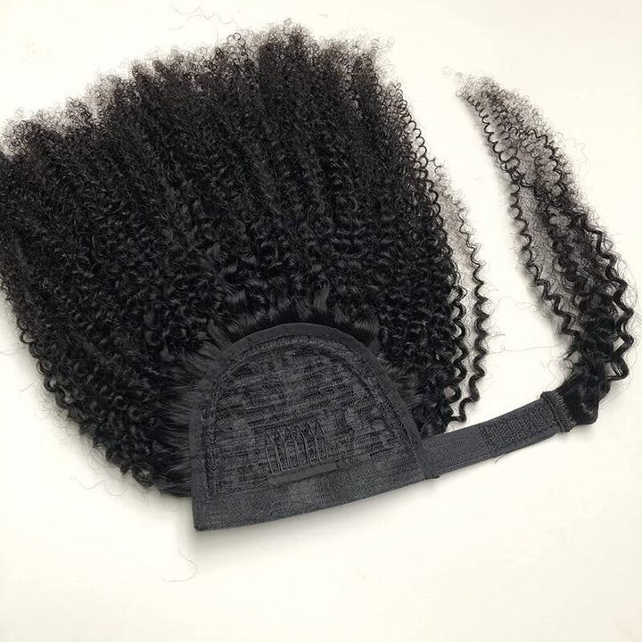 Cheetahbeauty Kinky Curly Wrap Ponytail 100% Human Hair Extension
