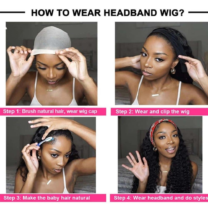 Chocolate Brown #4 Straight Headband Wig