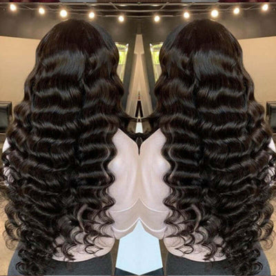 40 Inch Loose Deep Wave HD Transparent Lace Front Wig With Baby Hair