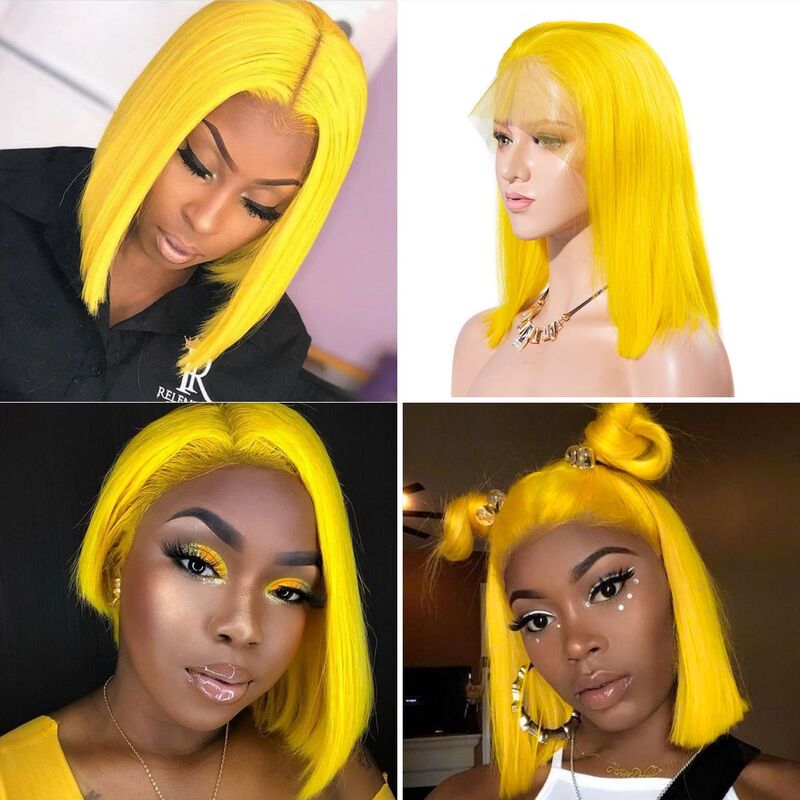 Cheetahbeauty HD Transparent Yellow Colored Bob Wig