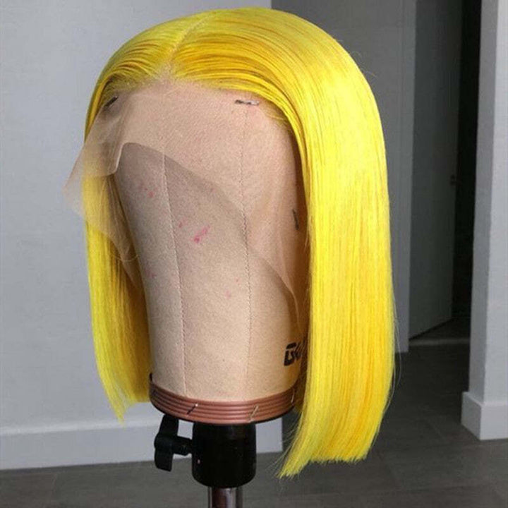 Cheetahbeauty HD Transparent Yellow Colored Bob Wig