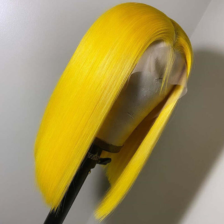Cheetahbeauty HD Transparent Yellow Colored Bob Wig