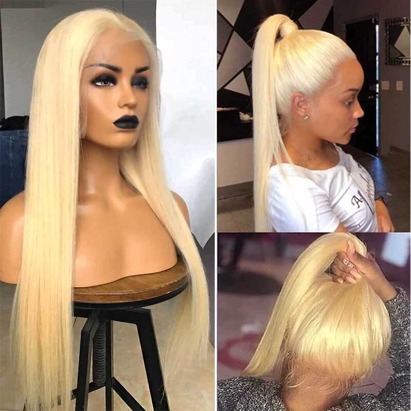 613 Blonde Straight 360 Lace Frontal Wig Transparent Lace Wig Human Hair