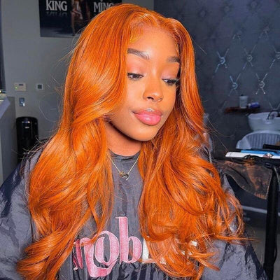 Orange Color Lace Wig Human Hair