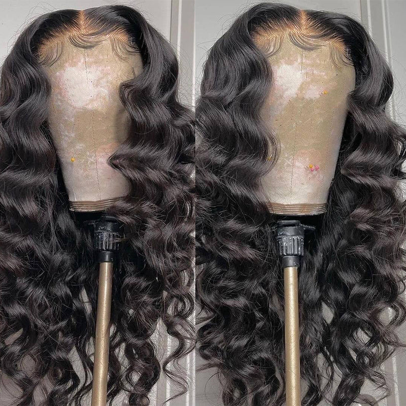 Loose Deep 4x4 HD Transparent Lace Closure Wig 100% Cuticle Aligned Virgin Human Hair