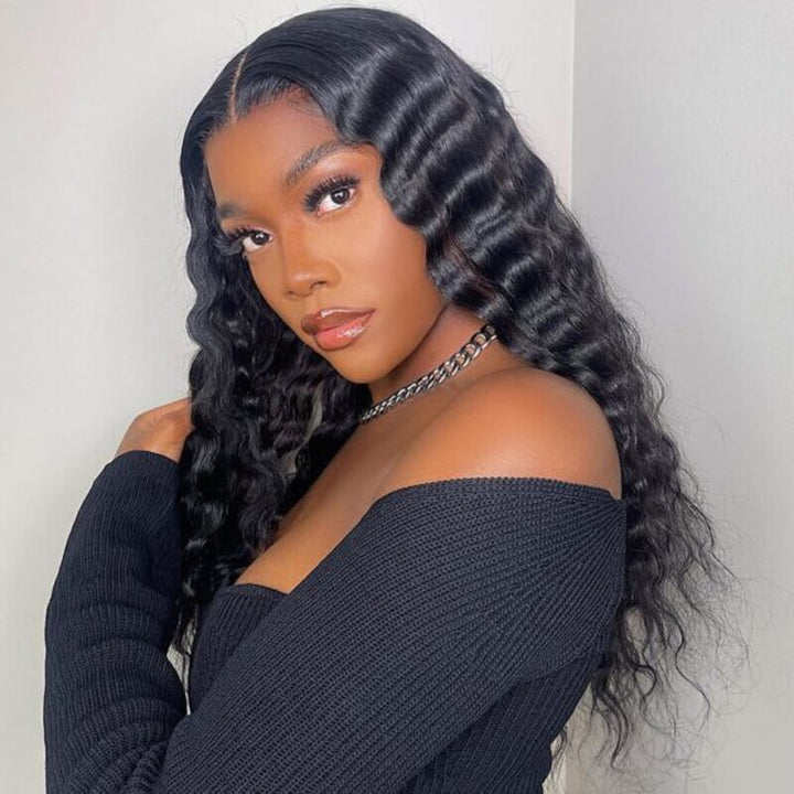 Loose Deep 4x4 HD Transparent Lace Closure Wig 100% Cuticle Aligned Virgin Human Hair