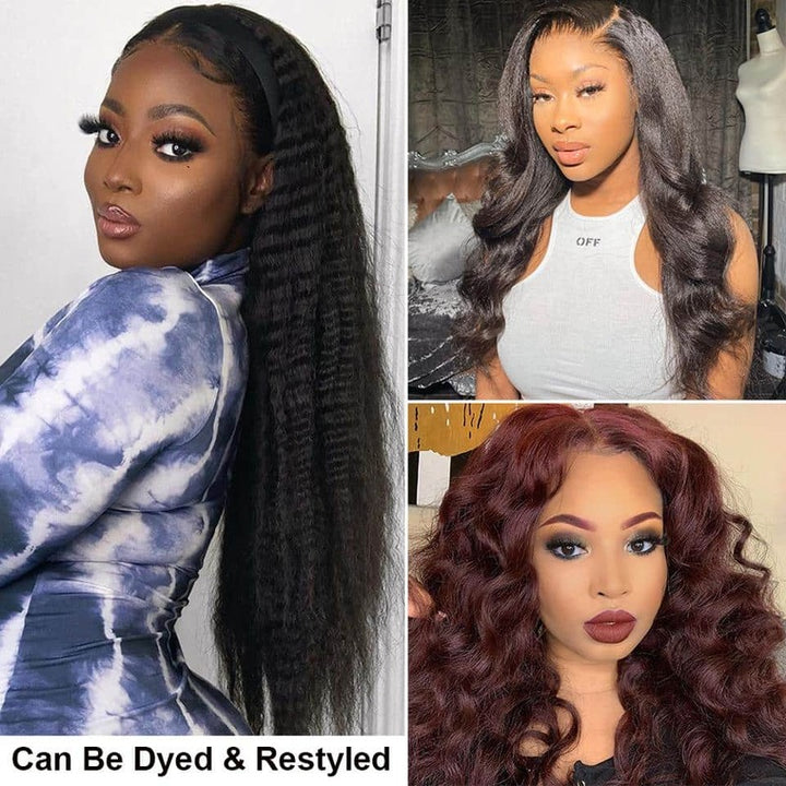 Kinky Straight HD Transparent 13x4 Pre-plucked Lace Frontal Wig