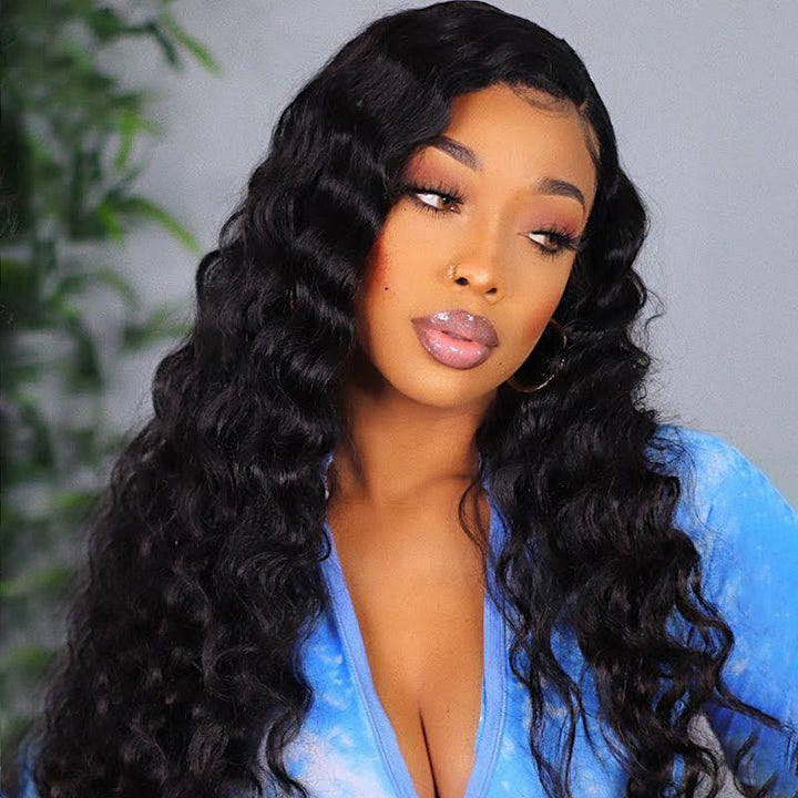 Loose Deep 4x4 HD Transparent Lace Closure Wig 100% Virgin Human Hair