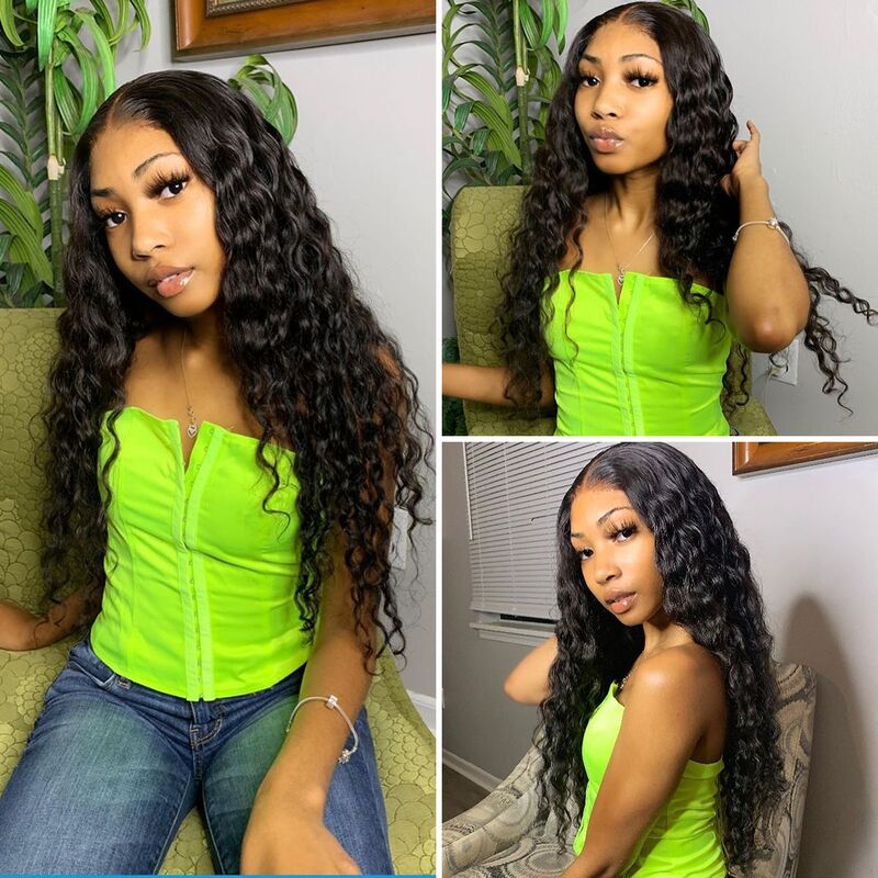 Loose Deep 4x4 HD Transparent Lace Closure Wig 100% Virgin Human Hair