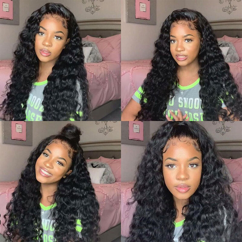 Loose Deep Wave HD Transparent Full Lace Wig 100% Virgin Human Hair