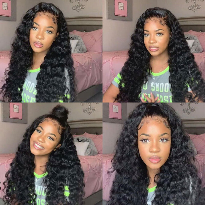 Loose Deep Wave HD Transparent Full Lace Wig 100% Virgin Human Hair
