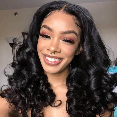 Loose Wave HD Transparent Lace Front Wig 100% Virgin Human Hair