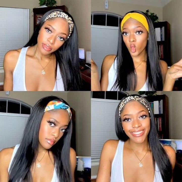 Cheetahbeauty Straight Glueless Headband Wig 100% Virgin Human Hair Wig