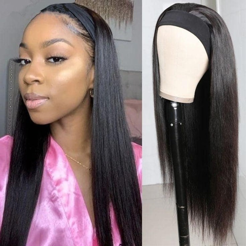 Cheetahbeauty Straight Glueless Headband Wig 100% Virgin Human Hair Wig