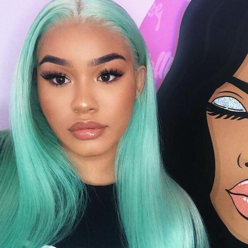 Green Colored HD Transparent Lace Frontal Wig 100% Human Virgin Hair