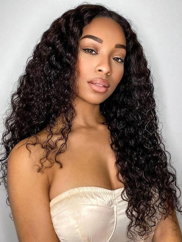 Water Wave 13x4 HD Transparent Lace Front Wigs 100% Virgin  display picture 1