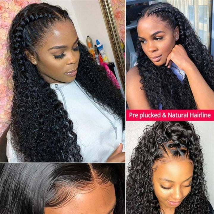 Water Wave HD Transparent Full Lace Wig 100% Human Hair 180 Density