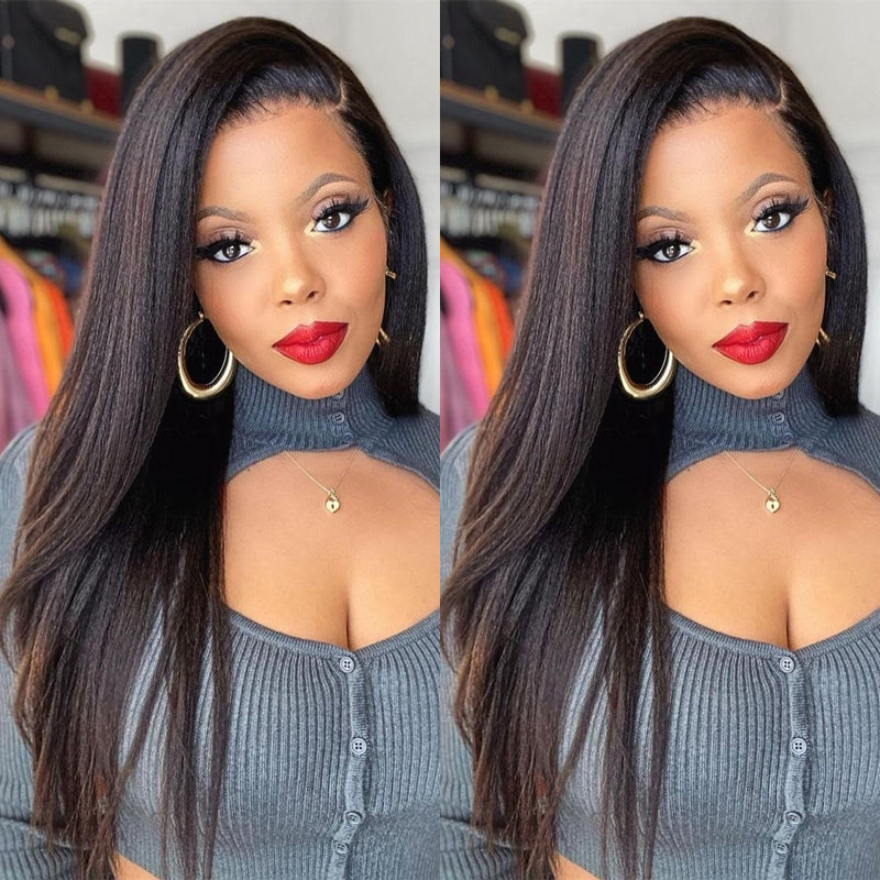 Glueless 13x6 PreMax Wig Yaki Straight Wear Go Wig 7x6 Lace Closure Wig