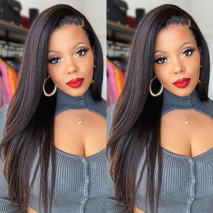 Glueless 13x6 PreMax Wig Yaki Straight Wear Go Wig 7x6 Lace Closure Wig