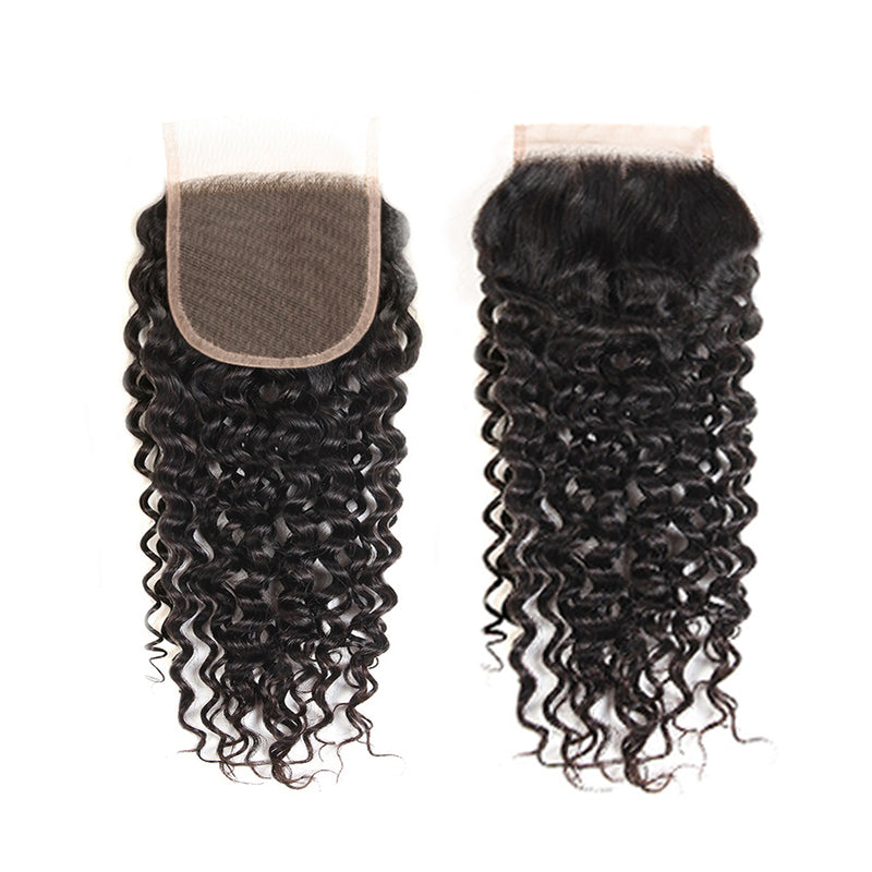 Water Wave Bundles With 5x5 Lace Closure 10A Virgin Human Hair Extension